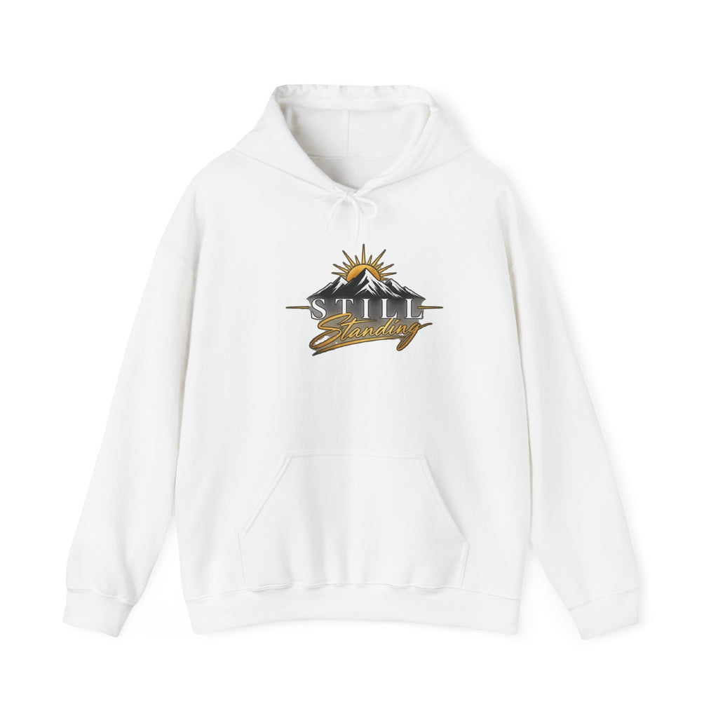 Still Standing Hoodie – Inspirational Mountain Sunrise Graphic Sweatshirt