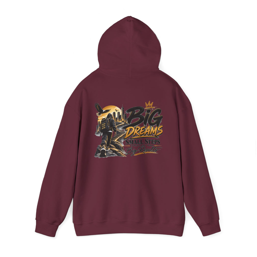 Stay Locked In Hoodie — "Big Dreams, Small Steps" Motivational Graphic Hoodie