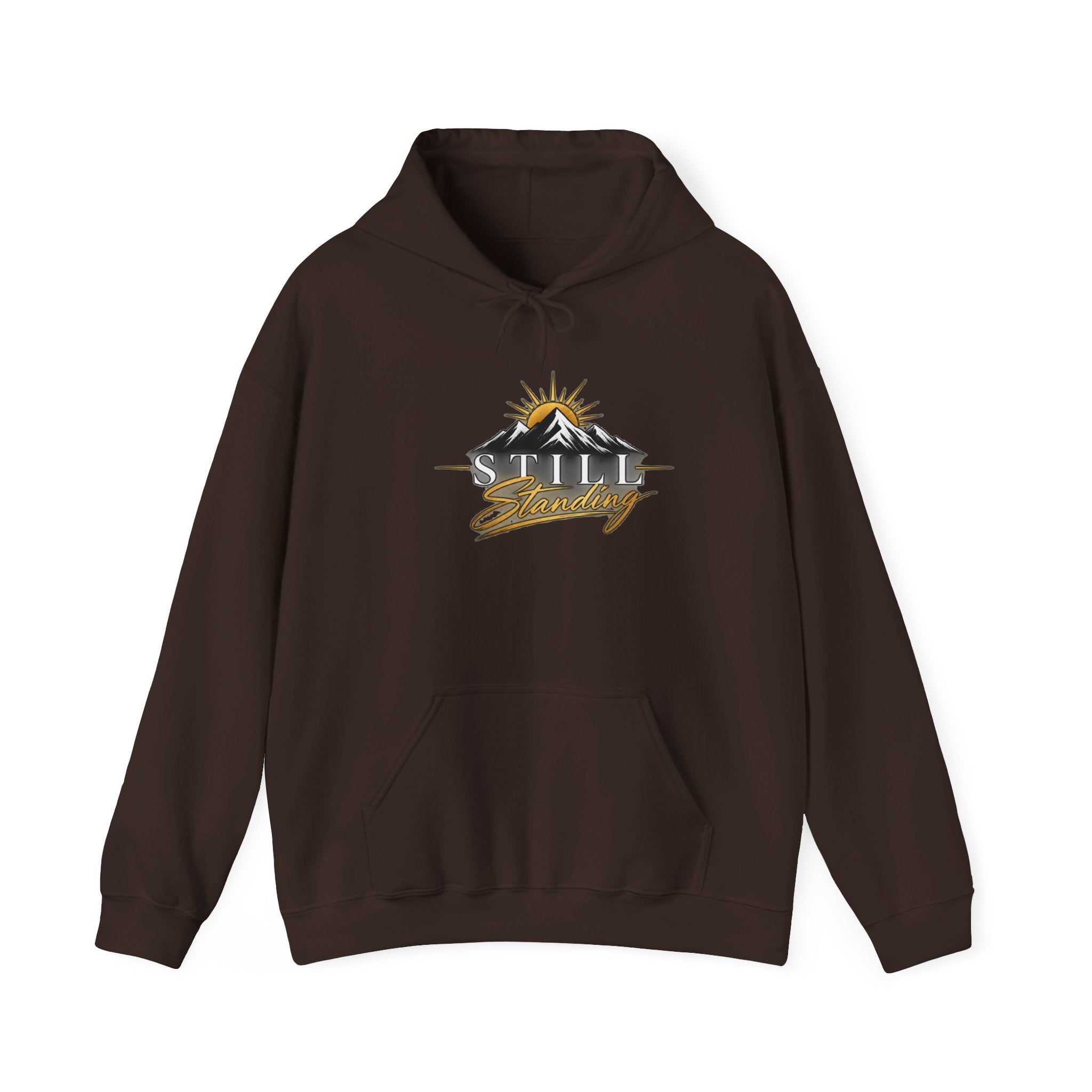 Still Standing Hoodie – Inspirational Mountain Sunrise Graphic Sweatshirt