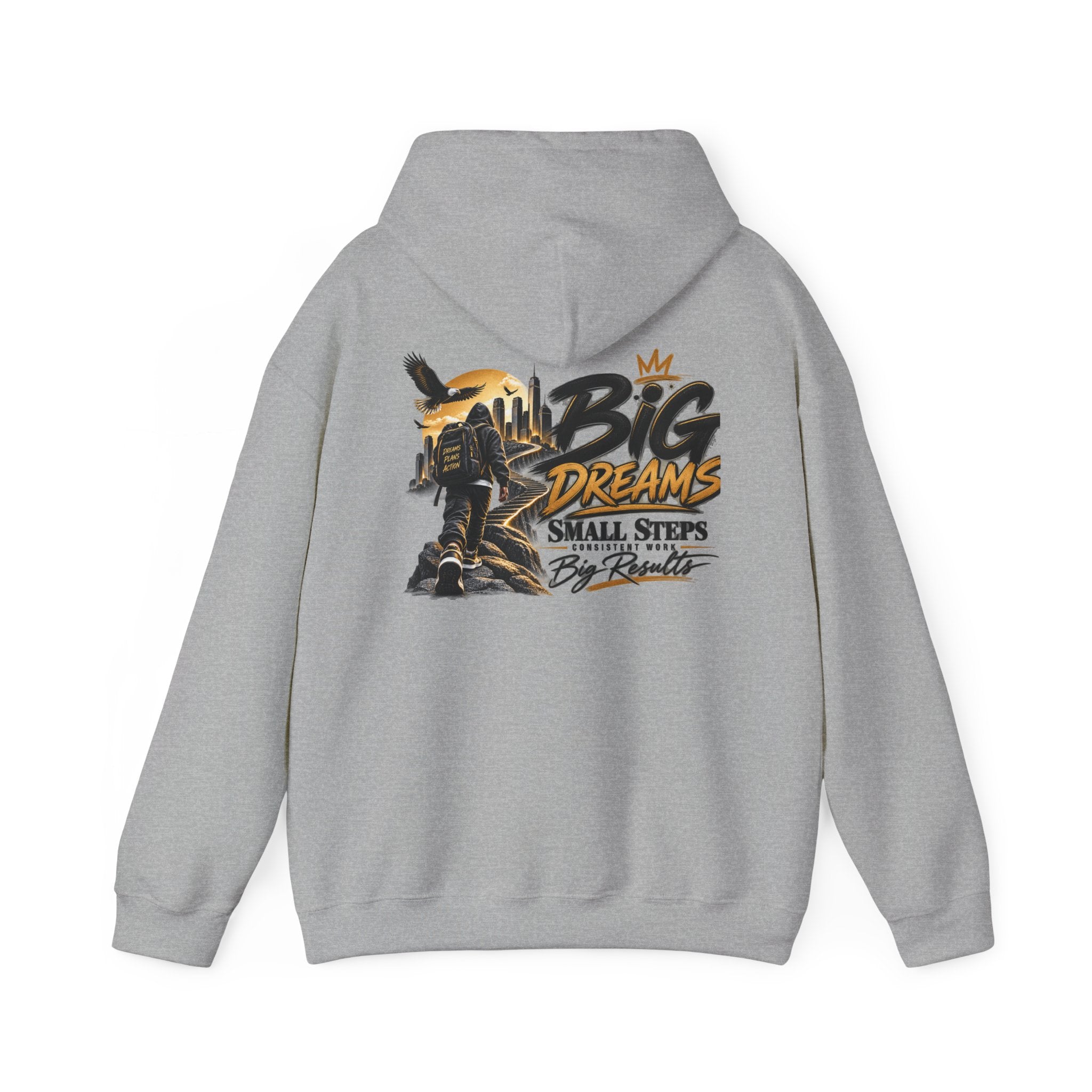Stay Locked In Hoodie — "Big Dreams, Small Steps" Motivational Graphic Hoodie