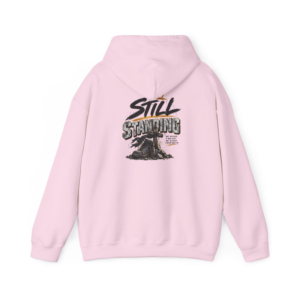 Still Standing Hoodie – Inspirational Mountain Sunrise Graphic Sweatshirt