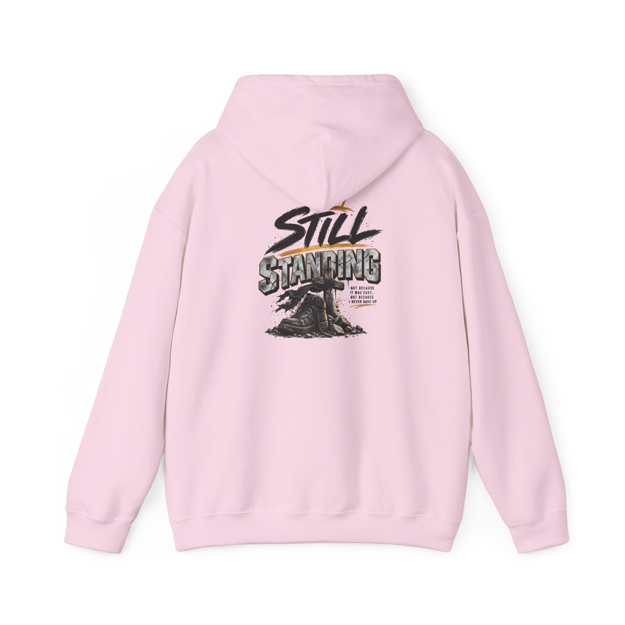 Still Standing Hoodie – Inspirational Mountain Sunrise Graphic Sweatshirt