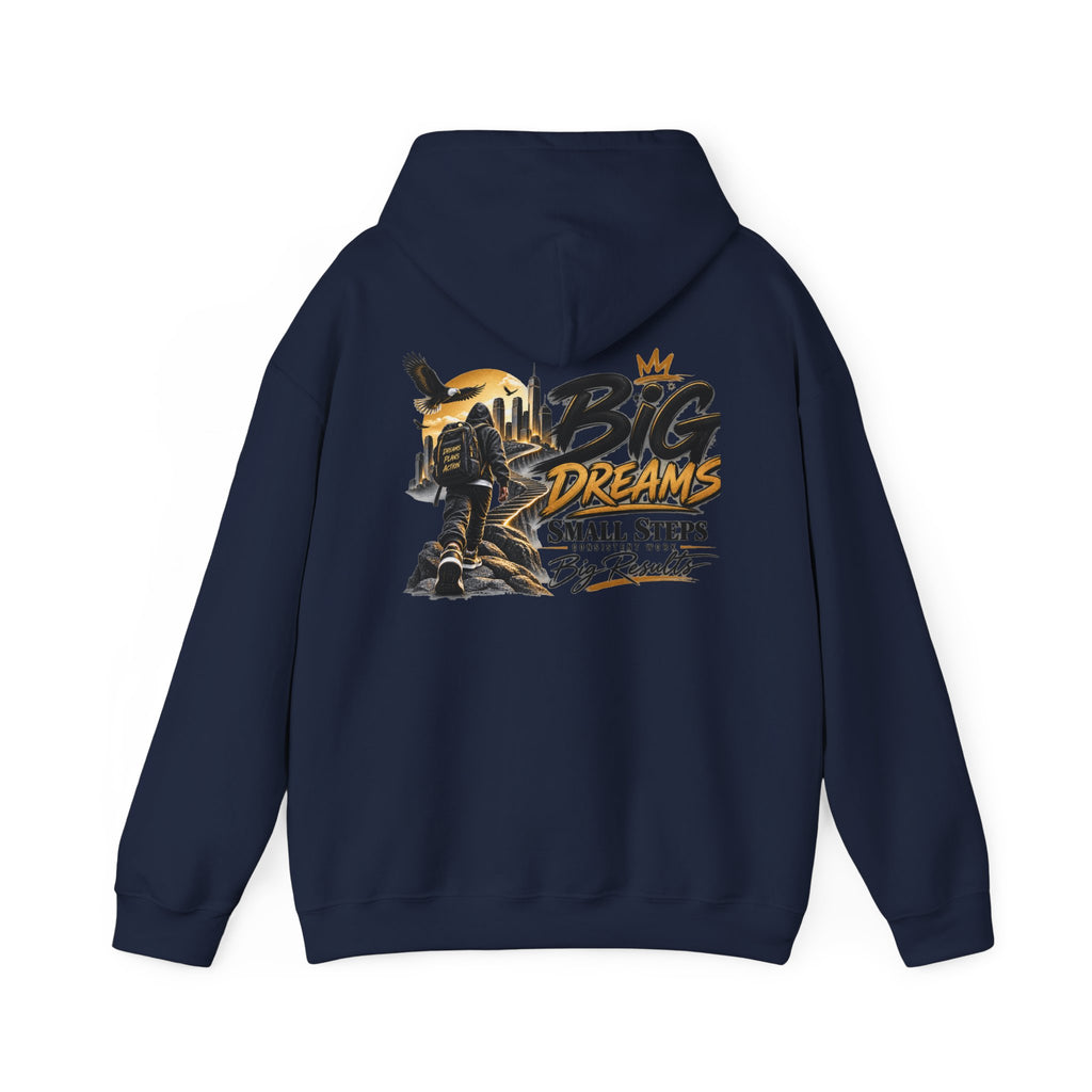 Stay Locked In Hoodie — "Big Dreams, Small Steps" Motivational Graphic Hoodie