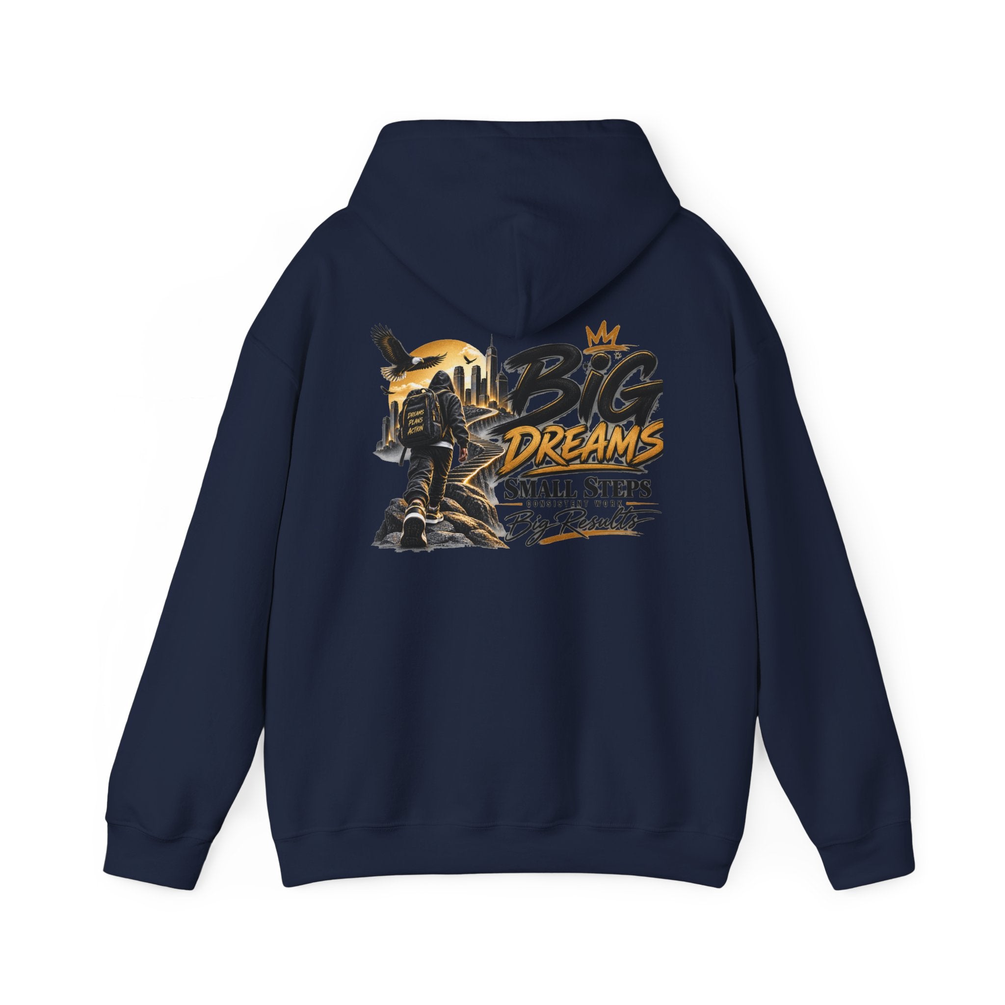 Stay Locked In Hoodie — "Big Dreams, Small Steps" Motivational Graphic Hoodie